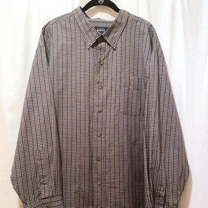 DXL Harbor Bay Mens Gray Check Button Up